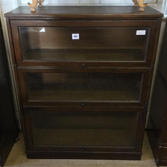 3 section glazed bookcase(-)